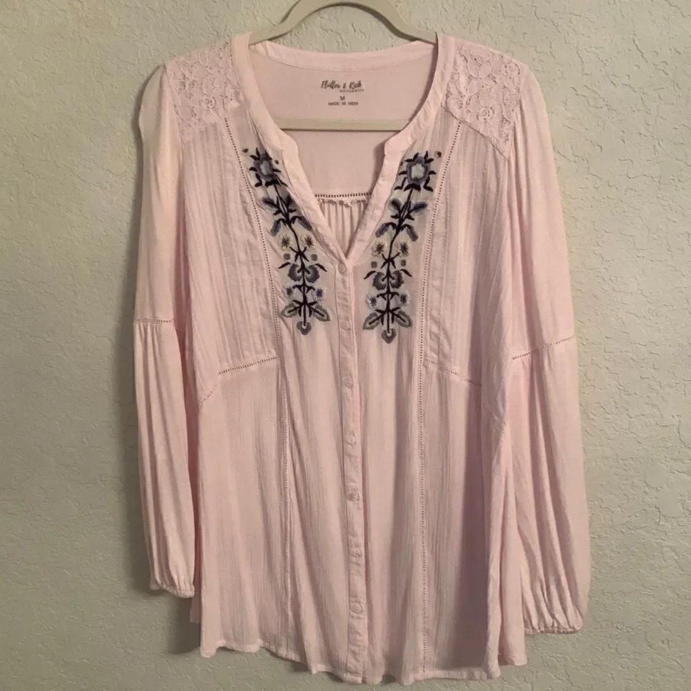 FLUTTER & KICK Tunic, Long Sleeve, 100%Cotton. Size M